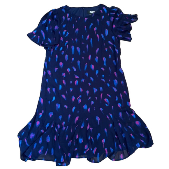 DKNY Printed Flare-Sleeve Godet Trapeze Mini Dress Size 4 - Picture 5 of 6